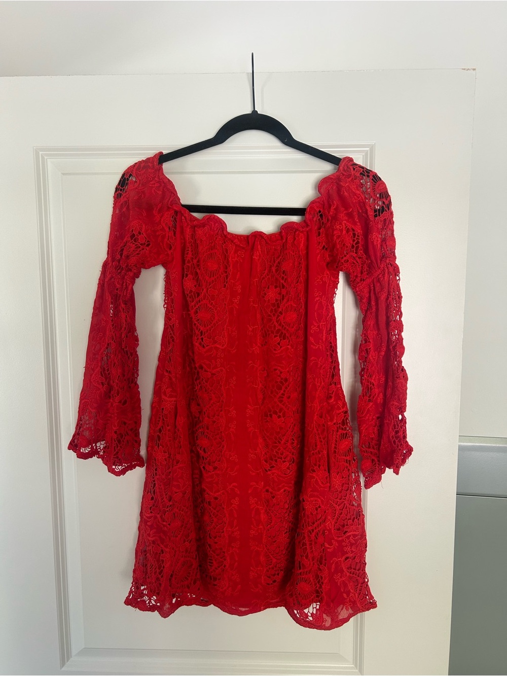 For Love and Lemons Red Crotchet Mini Dress - Picture 2 of 3